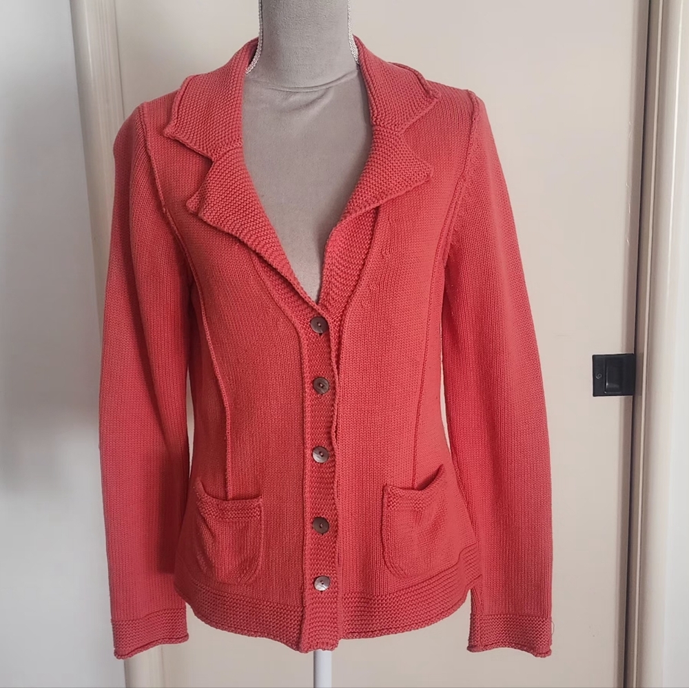 Boden cotton knit button down cardigan size 14